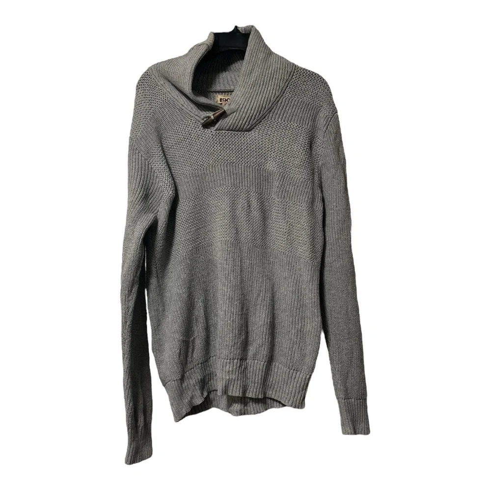1901 Shawl Collar Gray Fisherman Cotton Sweater Size Large Men fall, PNW, camp